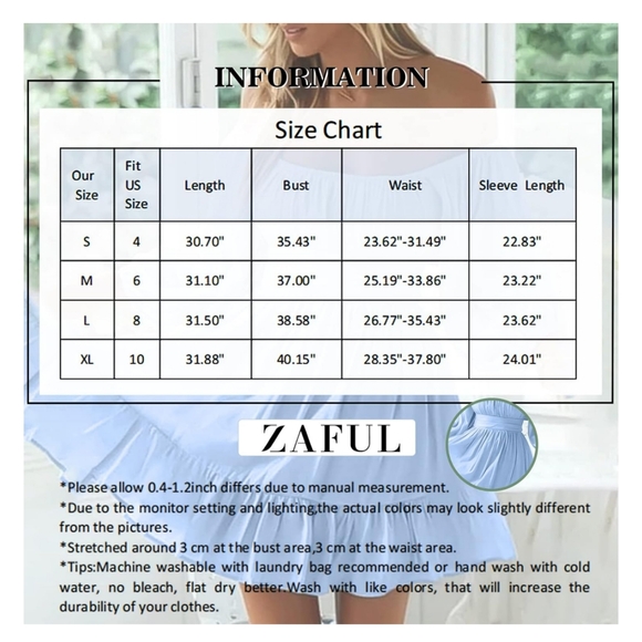 NWT Zaful Black Square Long Puff Lanturn Sleeve Tie Back Beach Sun Mini Dress S - Picture 11 of 14